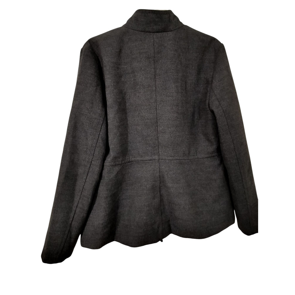 3523) Old Navy Women Charcoal Gray Cropped Peacoat Jacket Size Large - Picture 3 of 10